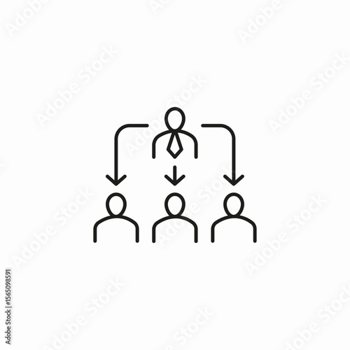 management hierarchy flow icon sign vector