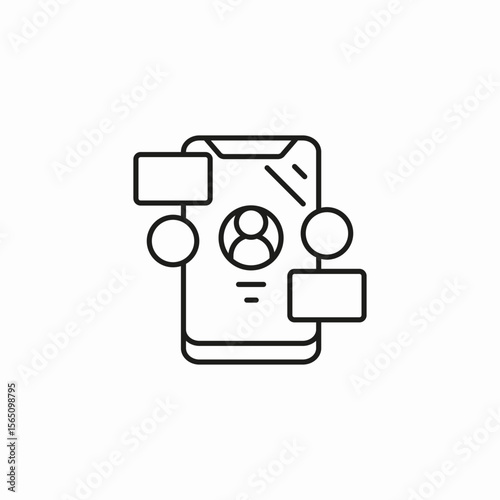 mobile profile network icon sign vector