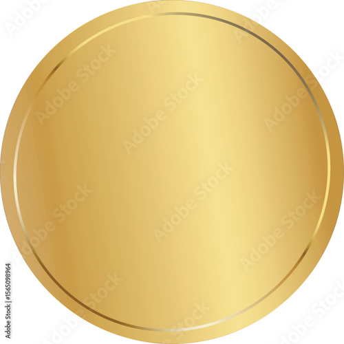 Empty Metallic Gold Sticker – Blank Shiny Label Isolated