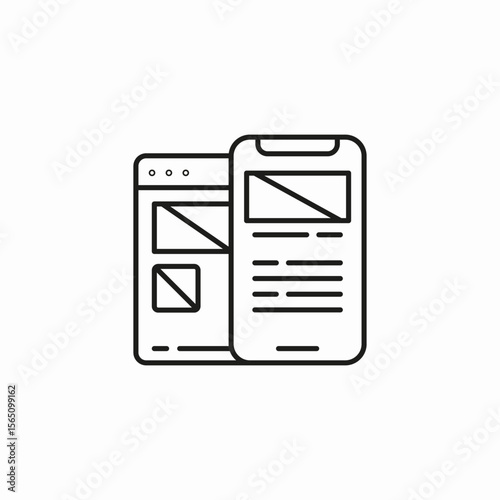 responsive web design icon sign vector