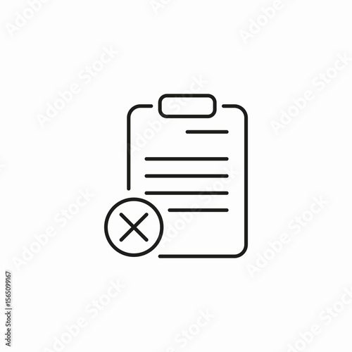 rejected document clipart icon sign vector