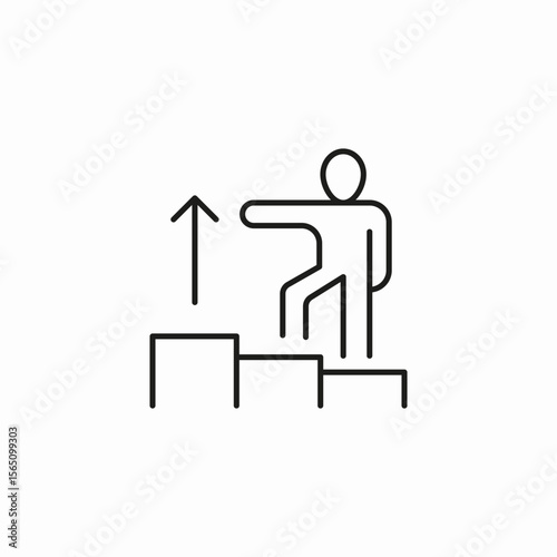 steps upward progress icon sign vector