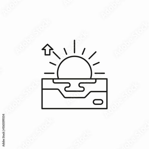 sunrise over horizon icon sign vector
