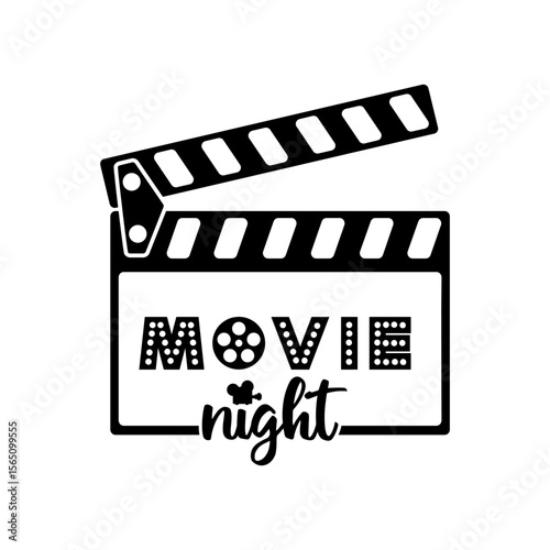Movie Night Clapperboard Design