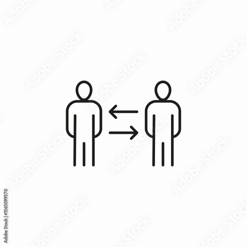 two people interacting icon sign vector