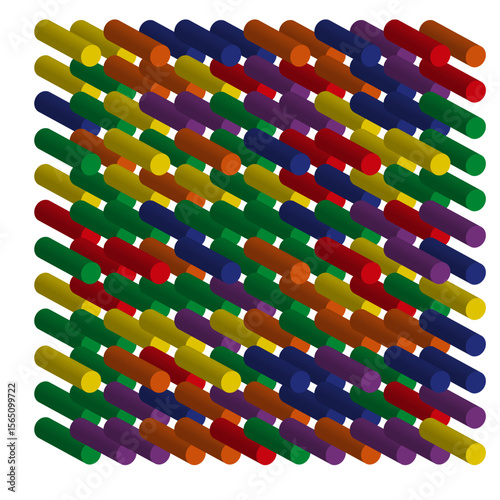 Colorful block pattern. Abstract geometric forms. Bright cube array. Vector creative texture.