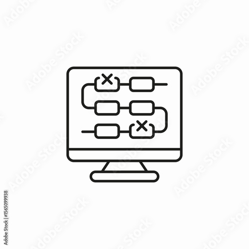workflow monitor process icon sign vector