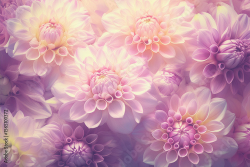 Dreamy Pastel Pink Dahlia Flowers in Bloom