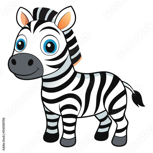 Happy Cartoon Zebra