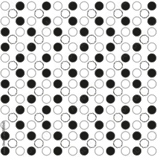 Checkered circle pattern. Geometric dot array. Uniform round shapes. Vector repetitive texture.
