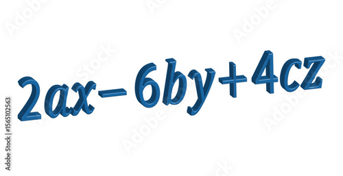 3D_Algebraic_Expression 2ax minus 6by plus 4cz Vector | 2ax - 6by + 4cz