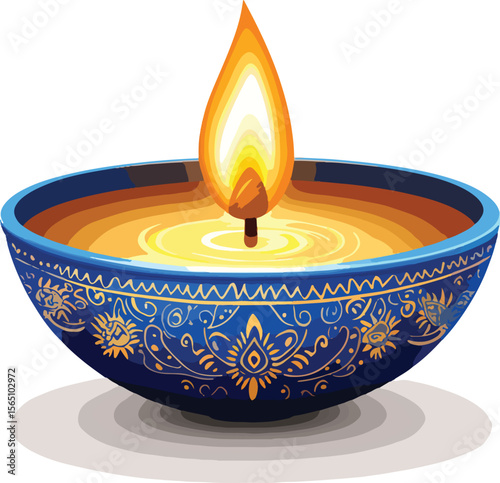 burning candle on a white background