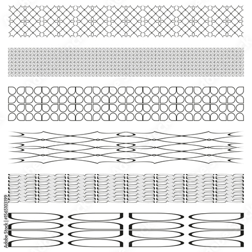 Elegant border collection. Thin decorative lines. Ornamental Vector dividers. Minimal white sheet.