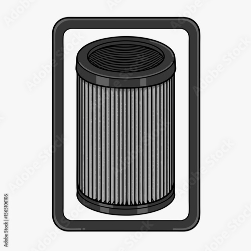 Air filter with vertical stripes in rectangular frame design  