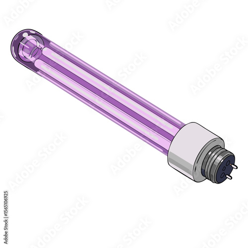 UV light bulb in a compact, modern design with purple glass  