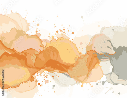 Minimalist Watercolor Ink Flow with Soft Pastel Tones and Organic Splashes