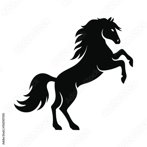 Horse Silhouette Vector Illustration of a Wild Stallion in Artistic Design