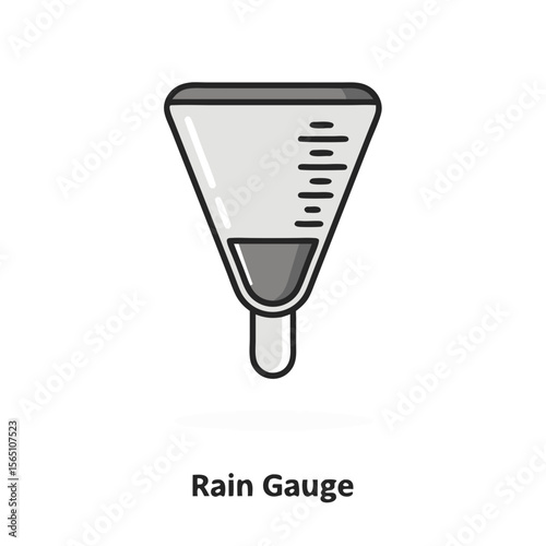 Rain gauge with measurement markings in minimalistic design  