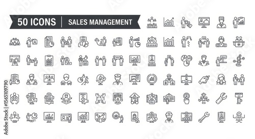 Sales Management Icons for Business and Marketing