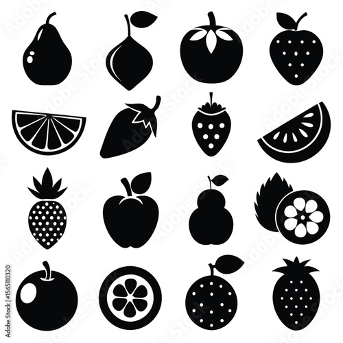 A set of fruits icon vector illustration