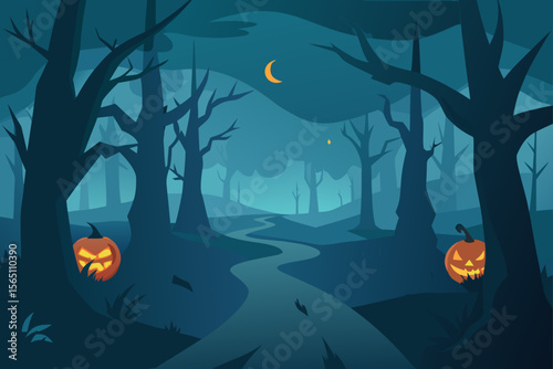 halloween background with pumpkins