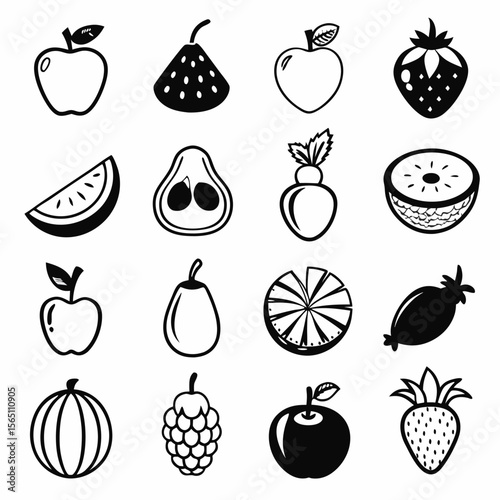 A set of fruits icon vector illustration