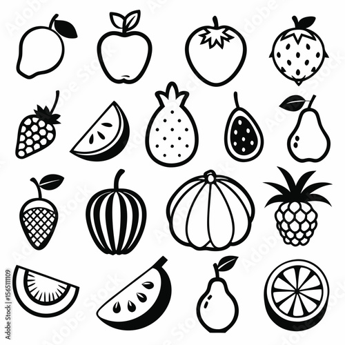 A set of fruits icon vector illustration