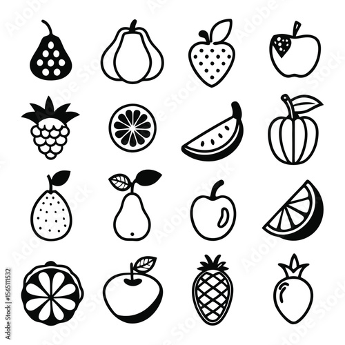A set of fruits icon vector illustration
