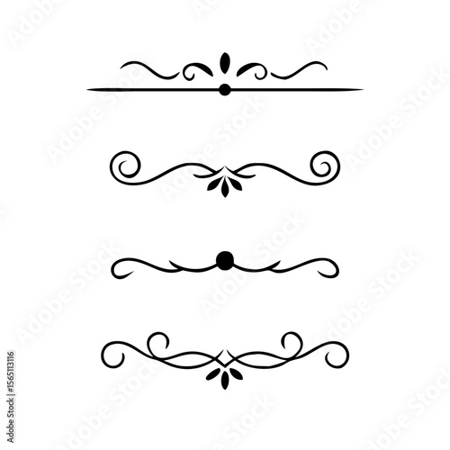 Wedding decorative elements. Divider ornament, borders, vintage line separators. Hand drawn vector illustration isolated on white background.gold ornament decorate frame border pattern Thai art
