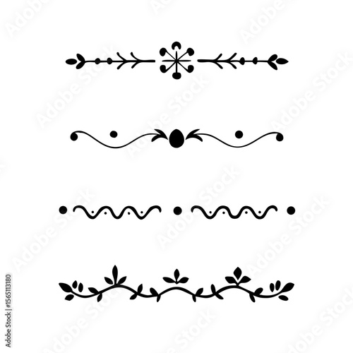 Wedding decorative elements. Divider ornament, borders, vintage line separators. Hand drawn vector illustration isolated on white background.gold ornament decorate frame border pattern Thai art
