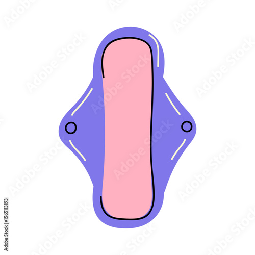 Unfolded sanitary pad, isolated. Clean and minimal illustration, perfect for feminine hygiene, menstruation, healthcare, and period product presentations.