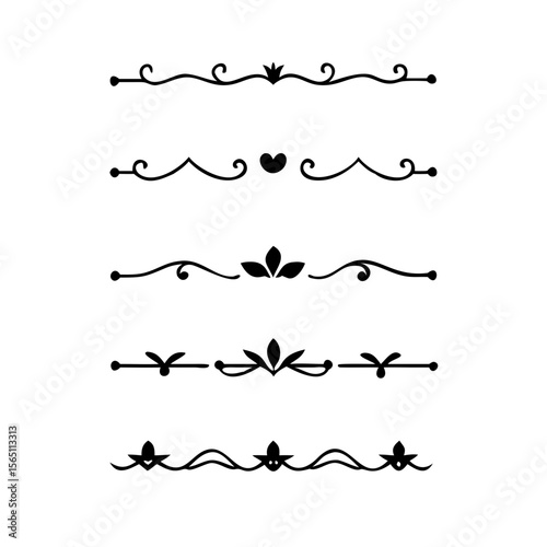 Wedding decorative elements. Divider ornament, borders, vintage line separators. Hand drawn vector illustration isolated on white background.gold ornament decorate frame border pattern Thai art
