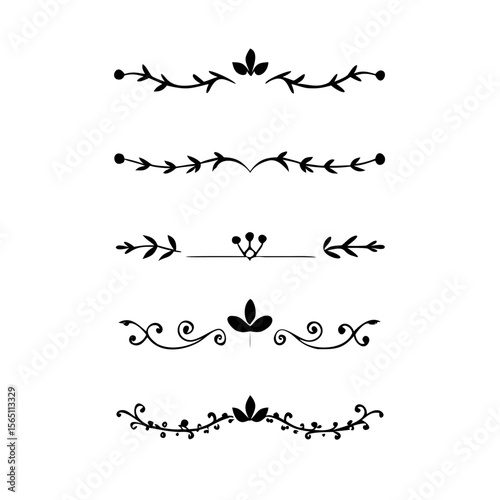 Wedding decorative elements. Divider ornament, borders, vintage line separators. Hand drawn vector illustration isolated on white background.gold ornament decorate frame border pattern Thai art
