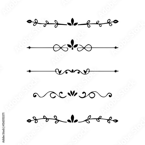 Wedding decorative elements. Divider ornament, borders, vintage line separators. Hand drawn vector illustration isolated on white background.gold ornament decorate frame border pattern Thai art
