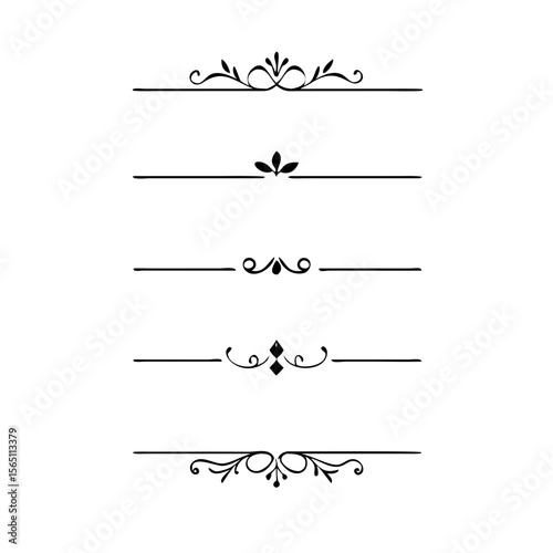 Wedding decorative elements. Divider ornament, borders, vintage line separators. Hand drawn vector illustration isolated on white background.gold ornament decorate frame border pattern Thai art
