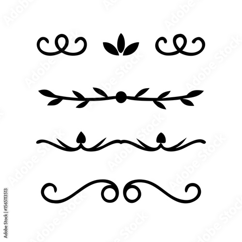 Wedding decorative elements. Divider ornament, borders, vintage line separators. Hand drawn vector illustration isolated on white background.gold ornament decorate frame border pattern Thai art

