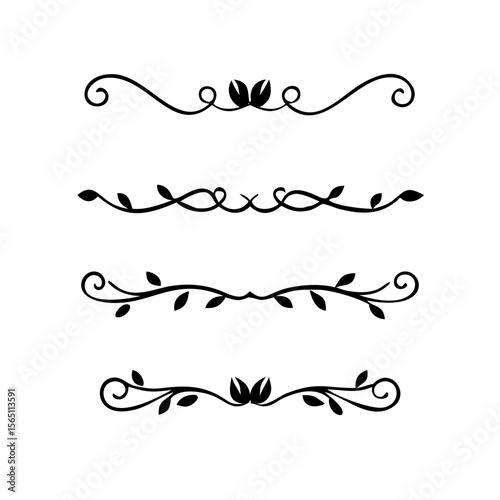 Wedding decorative elements. Divider ornament, borders, vintage line separators. Hand drawn vector illustration isolated on white background.gold ornament decorate frame border pattern Thai art
