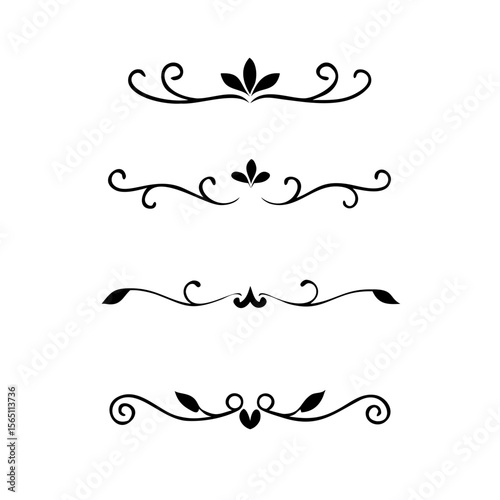 Wedding decorative elements. Divider ornament, borders, vintage line separators. Hand drawn vector illustration isolated on white background.gold ornament decorate frame border pattern Thai art
