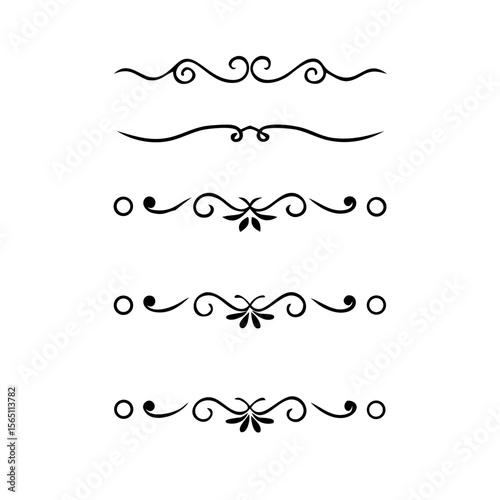 Wedding decorative elements. Divider ornament, borders, vintage line separators. Hand drawn vector illustration isolated on white background.gold ornament decorate frame border pattern Thai art
