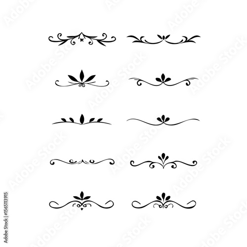 Wedding decorative elements. Divider ornament, borders, vintage line separators. Hand drawn vector illustration isolated on white background.gold ornament decorate frame border pattern Thai art
