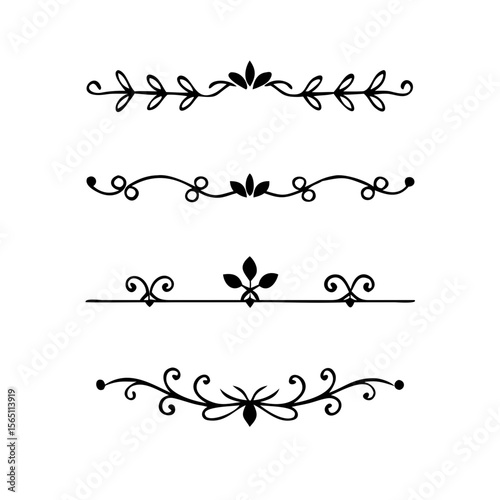 Wedding decorative elements. Divider ornament, borders, vintage line separators. Hand drawn vector illustration isolated on white background.gold ornament decorate frame border pattern Thai art
