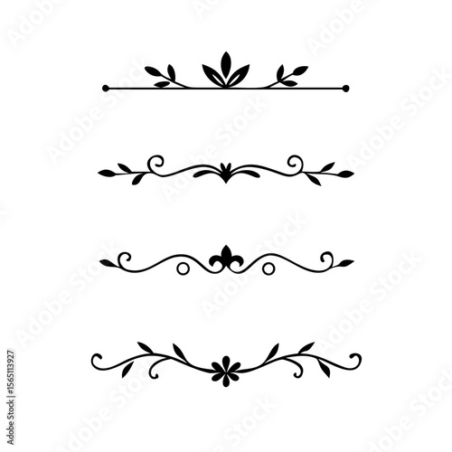Wedding decorative elements. Divider ornament, borders, vintage line separators. Hand drawn vector illustration isolated on white background.gold ornament decorate frame border pattern Thai art
