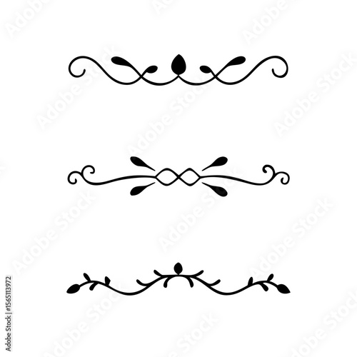 Wedding decorative elements. Divider ornament, borders, vintage line separators. Hand drawn vector illustration isolated on white background.gold ornament decorate frame border pattern Thai art
