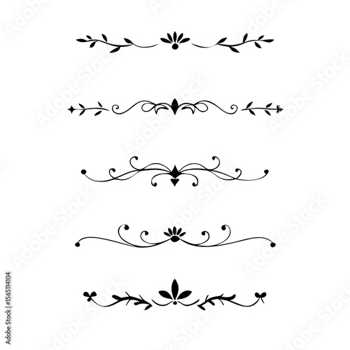 Wedding decorative elements. Divider ornament, borders, vintage line separators. Hand drawn vector illustration isolated on white background.gold ornament decorate frame border pattern Thai art
