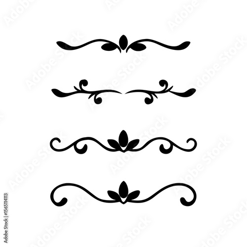 Wedding decorative elements. Divider ornament, borders, vintage line separators. Hand drawn vector illustration isolated on white background.gold ornament decorate frame border pattern Thai art
