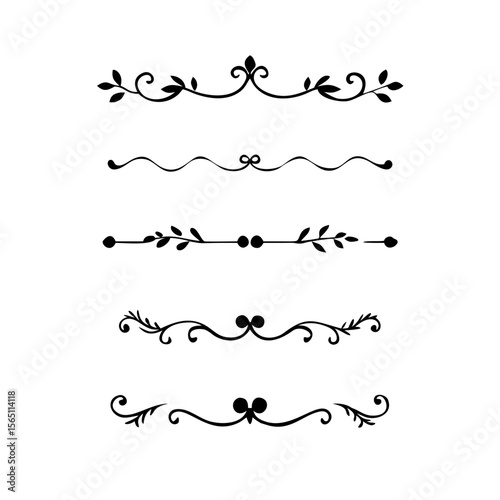 Wedding decorative elements. Divider ornament, borders, vintage line separators. Hand drawn vector illustration isolated on white background.gold ornament decorate frame border pattern Thai art
