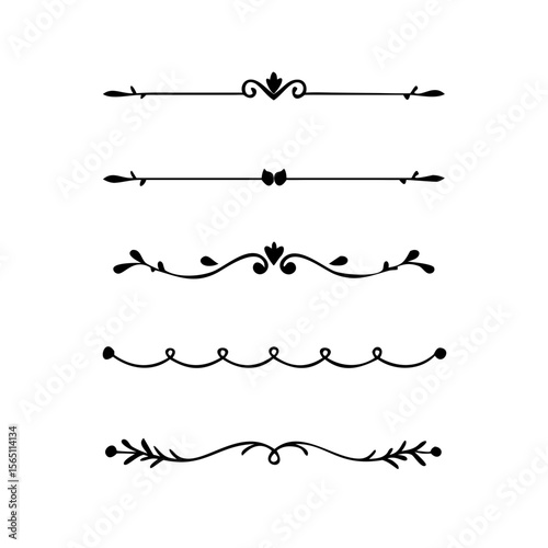 Wedding decorative elements. Divider ornament, borders, vintage line separators. Hand drawn vector illustration isolated on white background.gold ornament decorate frame border pattern Thai art
