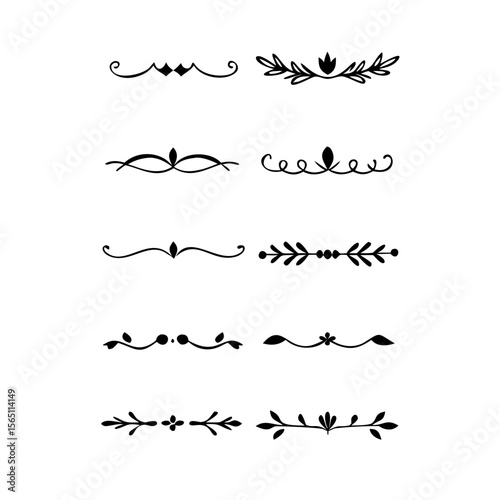 Wedding decorative elements. Divider ornament, borders, vintage line separators. Hand drawn vector illustration isolated on white background.gold ornament decorate frame border pattern Thai art

