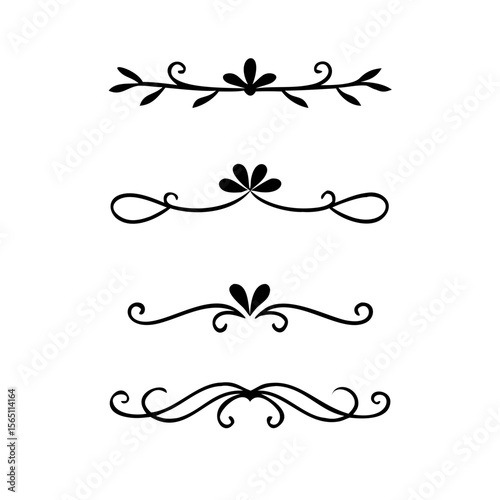 Wedding decorative elements. Divider ornament, borders, vintage line separators. Hand drawn vector illustration isolated on white background.gold ornament decorate frame border pattern Thai art
