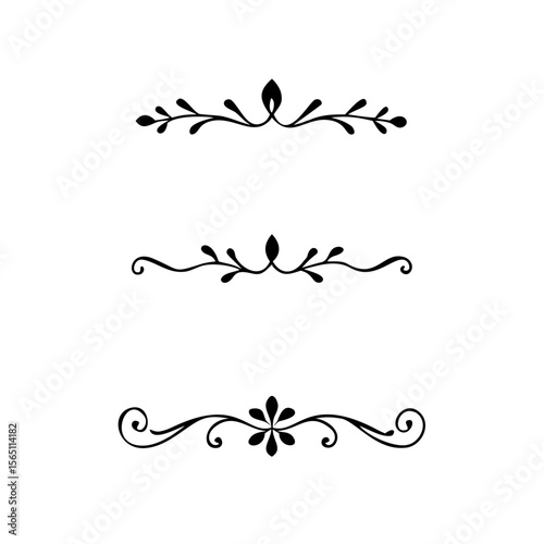 Wedding decorative elements. Divider ornament, borders, vintage line separators. Hand drawn vector illustration isolated on white background.gold ornament decorate frame border pattern Thai art
